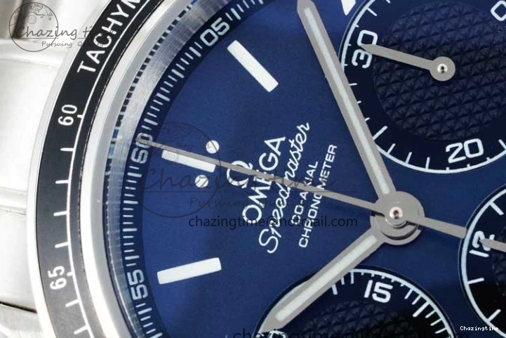 1222 UrbanChic Speedmaster Racing Master SS HKF Best Edition Blue Black Dial on SS Bracelet A 7808